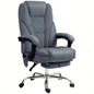 Vinsetto Massage Office Chair with Foot Rest, Executive Office Chair with 6 Vibration Point and Heat, Reclining Computer Chair, Swivel Desk Chair, Adjustable Height, Charcoal Gray