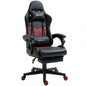 Vinsetto Racing Gaming Chair PU Leather Office Gamer Chair High Back Swivel Recliner with Footrest, Lumbar Support, Adjustable Height, Black