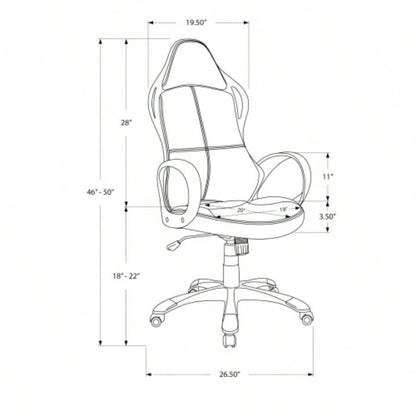 Office Chair, Gaming, Adjustable Height, Swivel, Ergonomic, Armrests, Computer Desk, Work, Black And Red Fabric, Black Metal, Contemporary, Modern