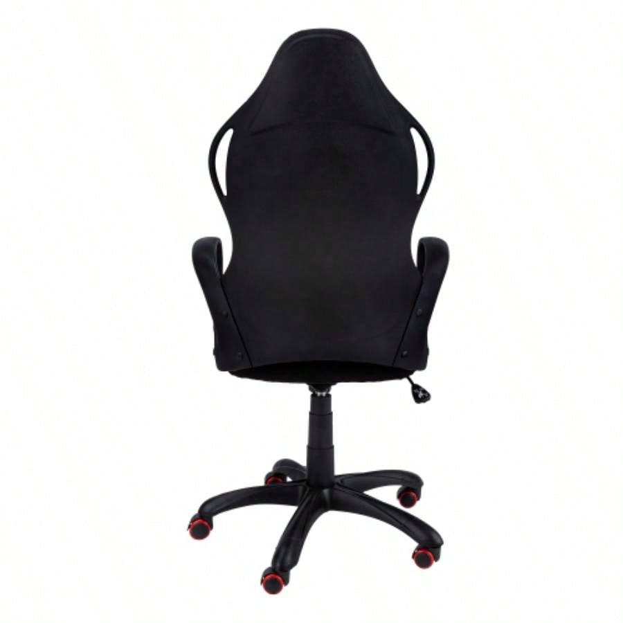 Office Chair, Gaming, Adjustable Height, Swivel, Ergonomic, Armrests, Computer Desk, Work, Black And Red Fabric, Black Metal, Contemporary, Modern