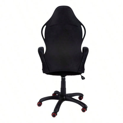 Office Chair, Gaming, Adjustable Height, Swivel, Ergonomic, Armrests, Computer Desk, Work, Black And Red Fabric, Black Metal, Contemporary, Modern