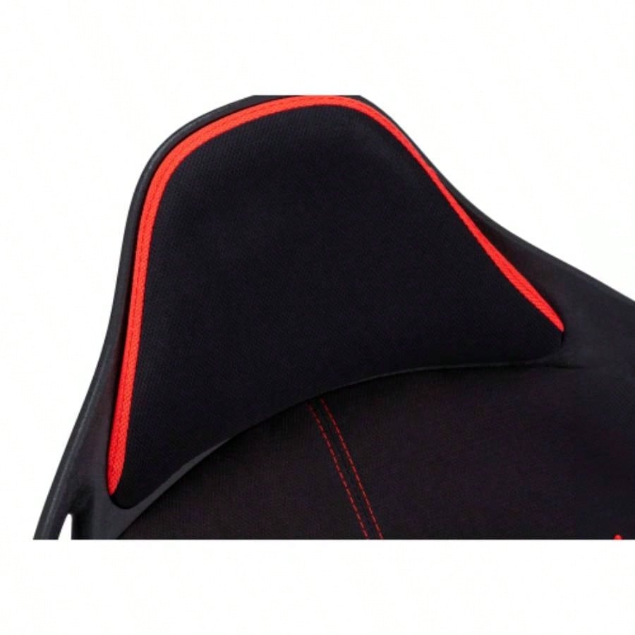 Office Chair, Gaming, Adjustable Height, Swivel, Ergonomic, Armrests, Computer Desk, Work, Black And Red Fabric, Black Metal, Contemporary, Modern