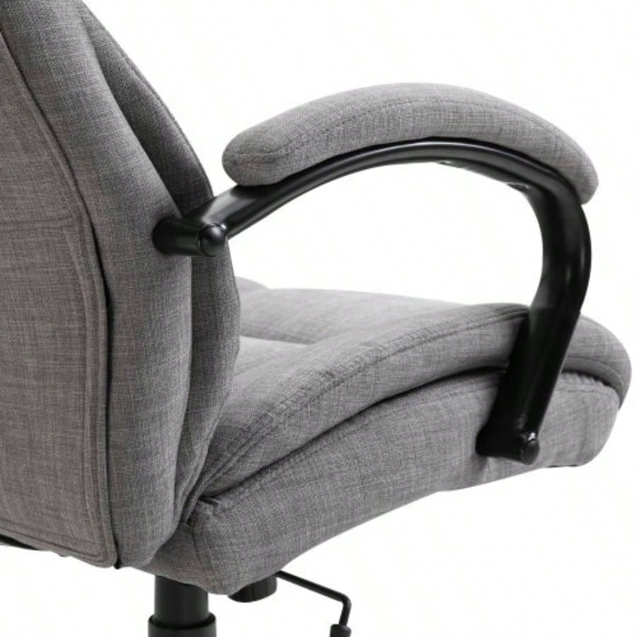 500lbs Big and Tall Office Chair with Wide, Ergonomic Executive Computer Chair with Adjustable Height, Swivel Wheels and Linen, Light