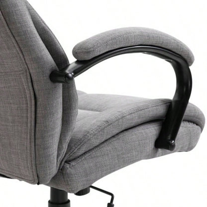 500lbs Big and Tall Office Chair with Wide, Ergonomic Executive Computer Chair with Adjustable Height, Swivel Wheels and Linen, Light