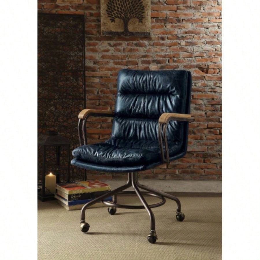 Harith Vintage Whiskey Top Grain Leather Office Chair