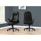 Office Chair, Adjustable Height, Swivel, Ergonomic, Armrests, Computer Desk, Work, Black Leather Look, Black Metal, Contemporary, Modern