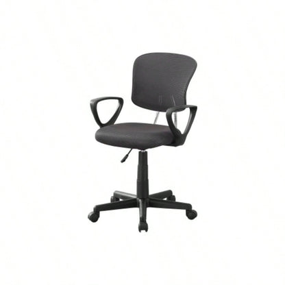 Office Chair, Adjustable Height, Swivel, Ergonomic, Armrests, Computer Desk, Work, Juvenile, Mesh, Black Metal, Contemporary, Modern