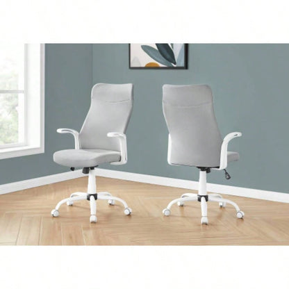 Office Chair, Adjustable Height, Swivel, Ergonomic, Armrests, Computer Desk, Work, Mesh, White Metal, Contemporary, Modern