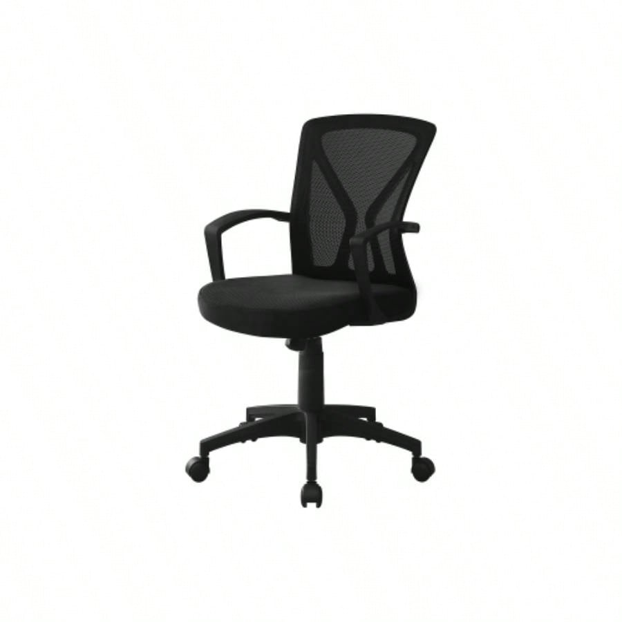 Office Chair, Adjustable Height, Swivel, Ergonomic, Armrests, Computer Desk, Work, Black Mesh, Black Metal, Contemporary, Modern