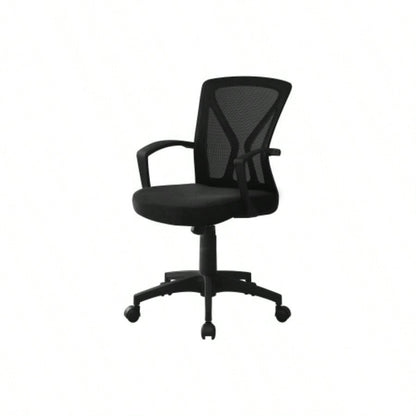 Office Chair, Adjustable Height, Swivel, Ergonomic, Armrests, Computer Desk, Work, Black Mesh, Black Metal, Contemporary, Modern
