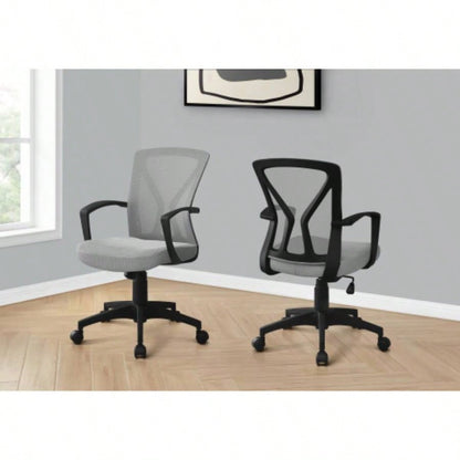 Office Chair, Adjustable Height, Swivel, Ergonomic, Armrests, Computer Desk, Work, Mesh, Black Metal, Contemporary, Modern