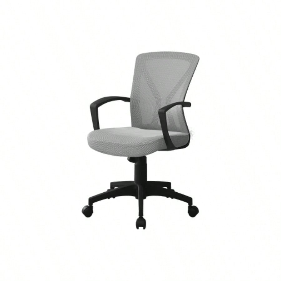 Office Chair, Adjustable Height, Swivel, Ergonomic, Armrests, Computer Desk, Work, Mesh, Black Metal, Contemporary, Modern