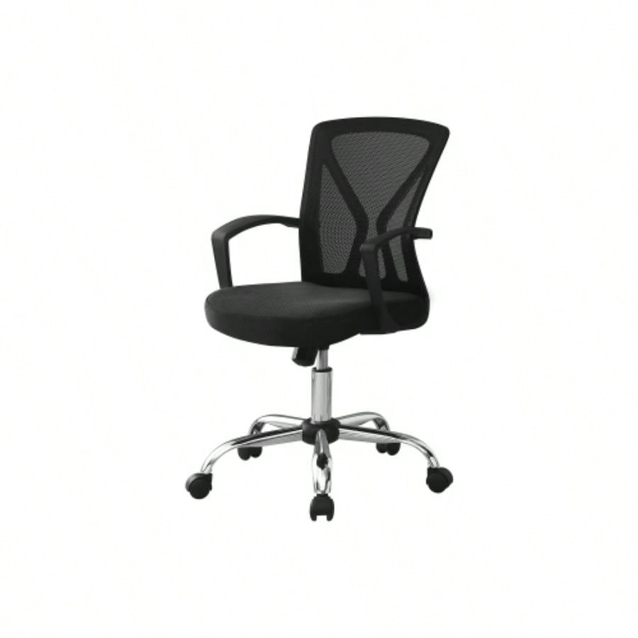 Office Chair, Adjustable Height, Swivel, Ergonomic, Armrests, Computer Desk, Work, Black Mesh, Metal, Contemporary, Modern