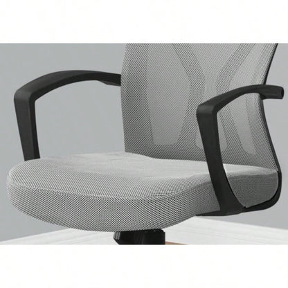 Office Chair, Adjustable Height, Swivel, Ergonomic, Armrests, Computer Desk, Work, Mesh, Black Metal, Contemporary, Modern