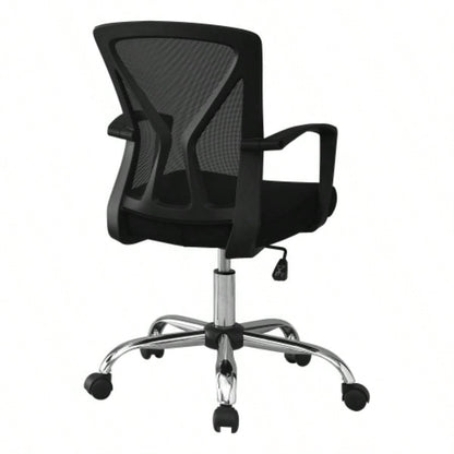 Office Chair, Adjustable Height, Swivel, Ergonomic, Armrests, Computer Desk, Work, Black Mesh, Metal, Contemporary, Modern