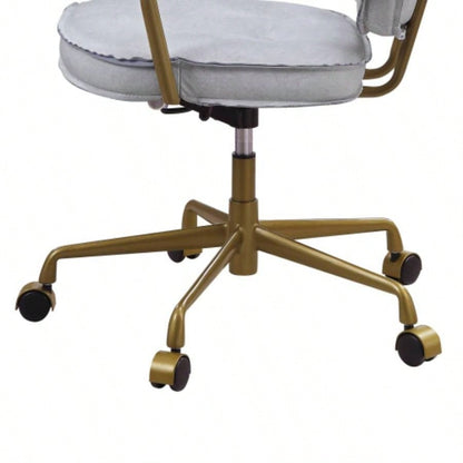 Siecross Vintage White Top Grain Leather Office Chair