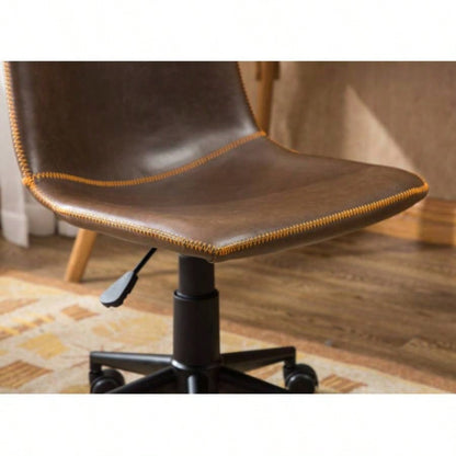 Cesena Faux Leather 360 Swivel Lift Office Chair, Antique Brown
