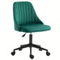 Vinsetto Mid - Back Office Chair, Velvet Fabric Swivel Scallop Shape Computer Desk Chair Home Office or Bedroom, Green