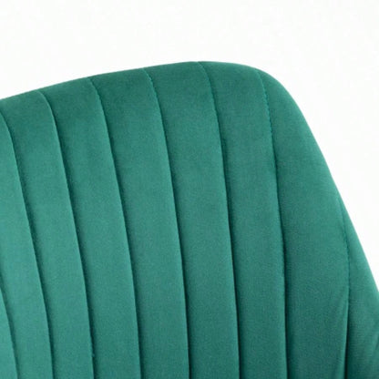 Vinsetto Mid - Back Office Chair, Velvet Fabric Swivel Scallop Shape Computer Desk Chair Home Office or Bedroom, Green