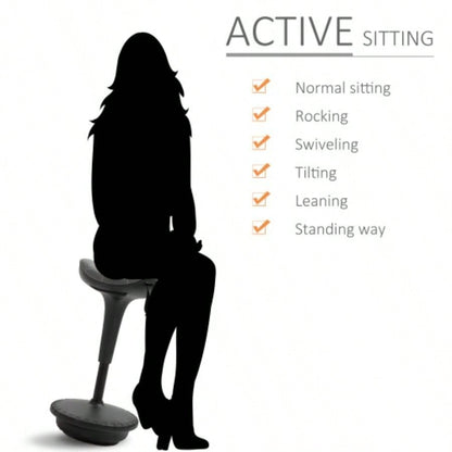Vinsetto Lift Wobble Stool Standing Chair with 360 Swivel, Tilting Balance Chair with Adjustable Height and Active Learning Sitting,