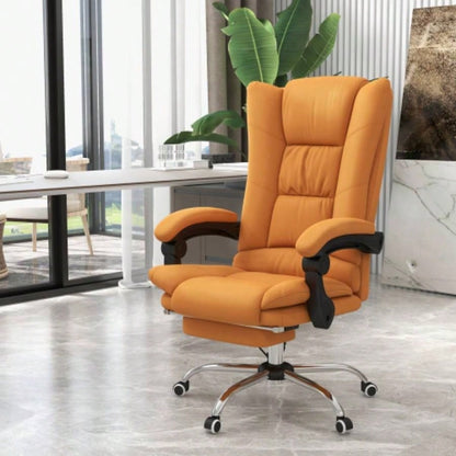 Vinsetto Executive Massage Office Chair with 4 Vibration and Heat, 3 Modes, PU Leather Swivel Chair with Adjustable Height, Reclining Back, and Footrest, Light Brown