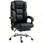 Vinsetto Massage Office Chair with 6 Vibration Points, Lumbar Heated PU Leather Reclining Computer Chair with Adjustable Height, Footrest, Tilt Function, Black
