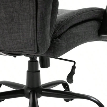 500lbs Big and Tall Office Chair with Wide, Ergonomic Executive Computer Chair with Adjustable Height, Swivel Wheels and Linen, Dark