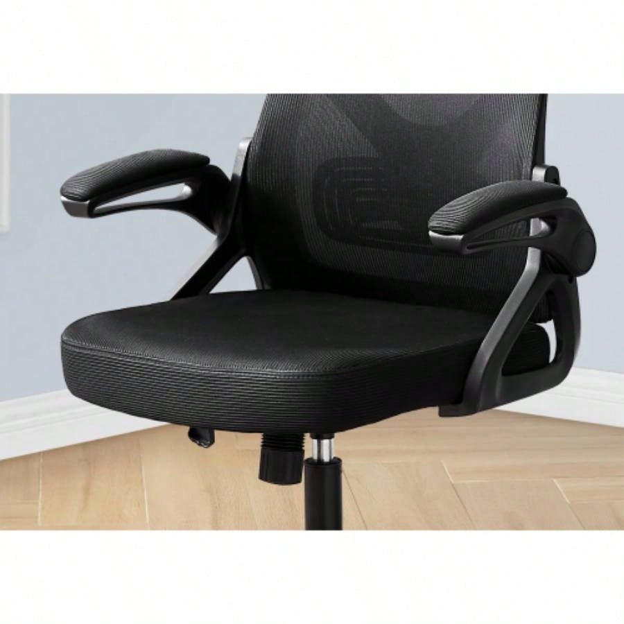Office Chair, Adjustable Height, Ergonomic, Swivel, Work, Black Metal, Black Mesh, Contemporary, Modern