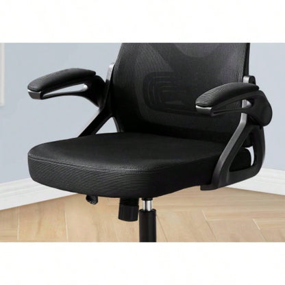 Office Chair, Adjustable Height, Ergonomic, Swivel, Work, Black Metal, Black Mesh, Contemporary, Modern