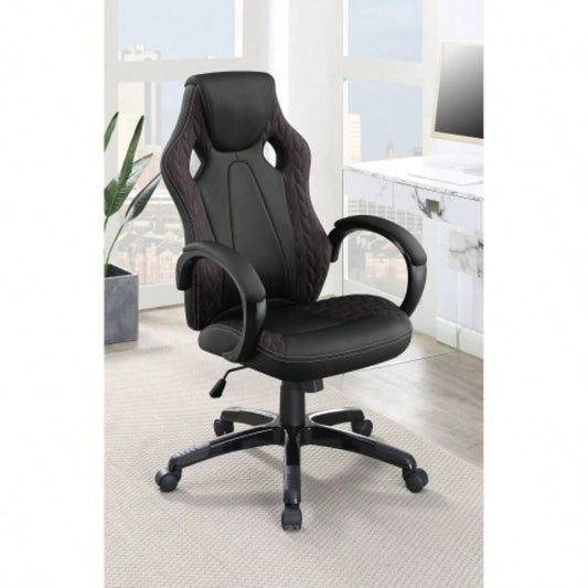 Norset Black Upholstered Adjustable Home Office Desk Chair
