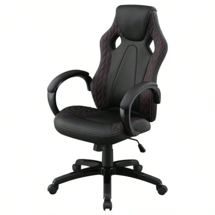 Norset Black Upholstered Adjustable Home Office Desk Chair