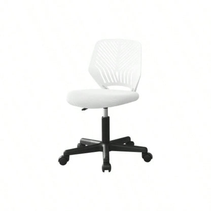 Office Chair, Adjustable Height, Swivel, Ergonomic, Computer Desk, Work, Juvenile, White Mesh, Black Metal, Contemporary, Modern