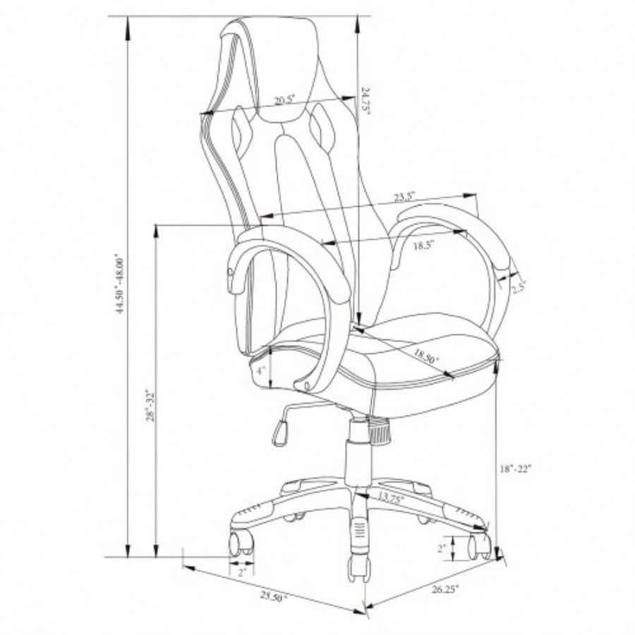 Norset Black Upholstered Adjustable Home Office Desk Chair
