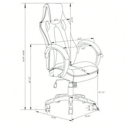 Norset Black Upholstered Adjustable Home Office Desk Chair