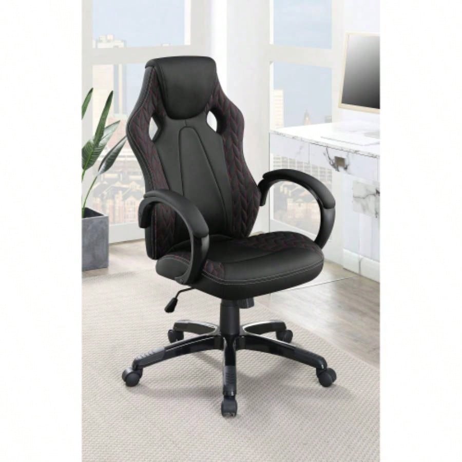 Norset Black Upholstered Adjustable Home Office Desk Chair