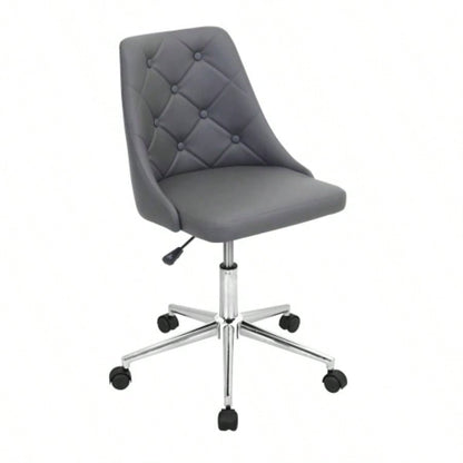 Marche Contemporary Adjustable Office Chair with Swivel in Faux Leather by LumiSource