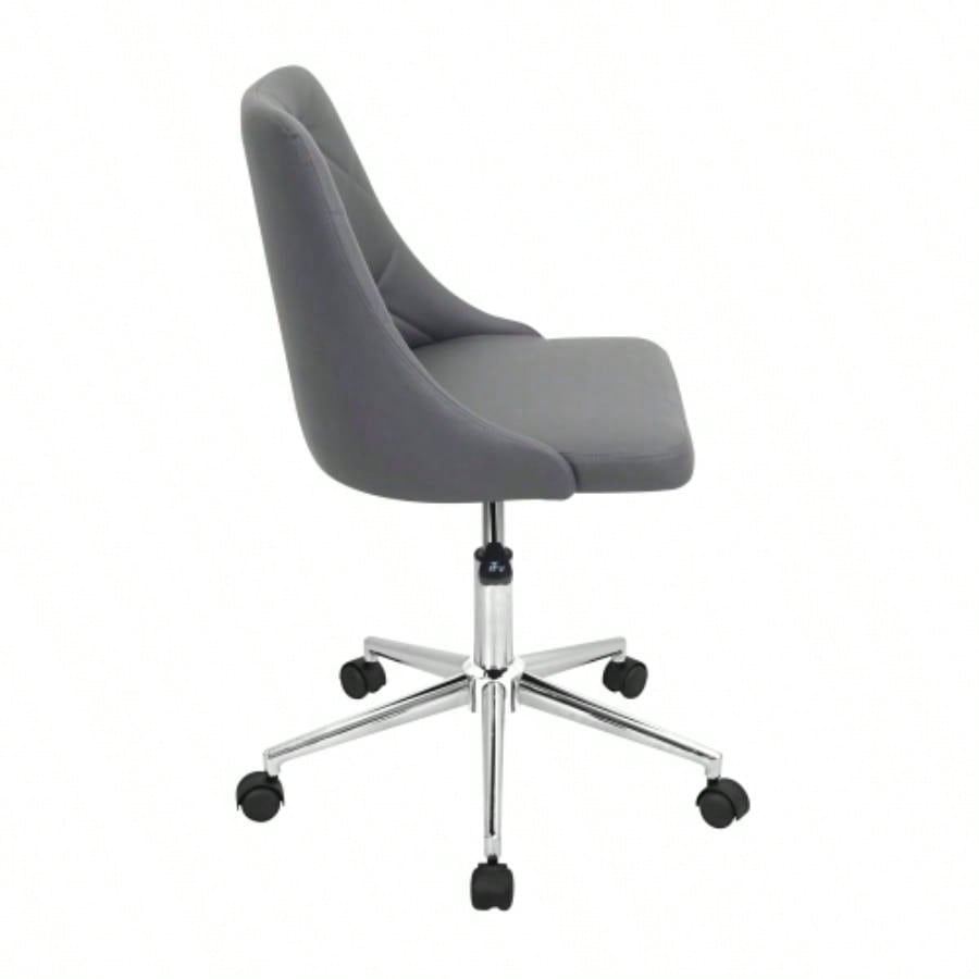 Marche Contemporary Adjustable Office Chair with Swivel in Faux Leather by LumiSource