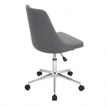 Marche Contemporary Adjustable Office Chair with Swivel in Faux Leather by LumiSource