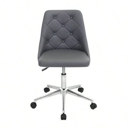 Marche Contemporary Adjustable Office Chair with Swivel in Faux Leather by LumiSource