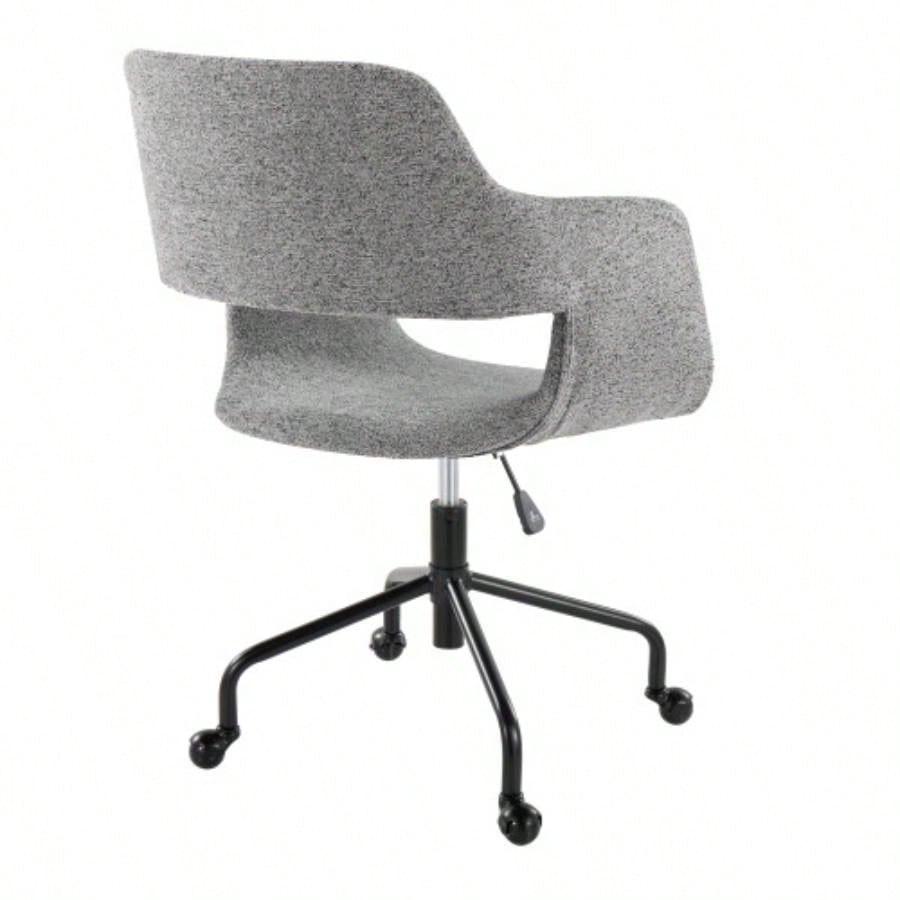Margarite Contemporary Adjustable Office Chair in Black Metal and Fabric by LumiSource