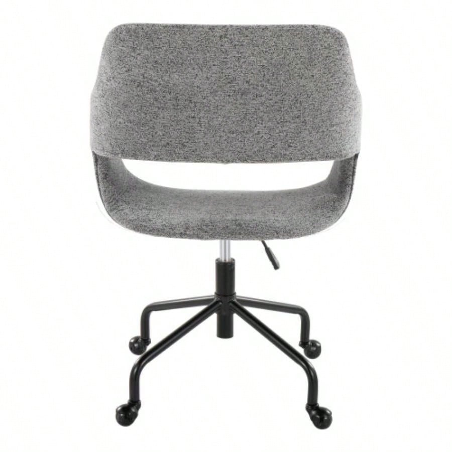 Margarite Contemporary Adjustable Office Chair in Black Metal and Fabric by LumiSource