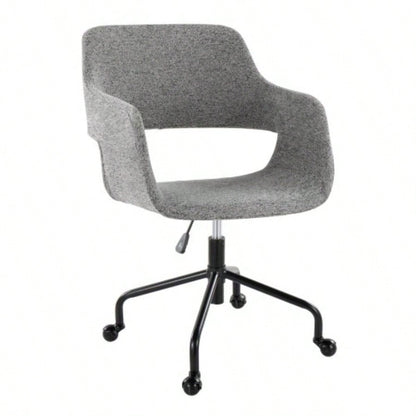 Margarite Contemporary Adjustable Office Chair in Black Metal and Fabric by LumiSource