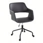 Margarite Contemporary Adjustable Office Chair in Black Metal and Black Faux Leather by LumiSource