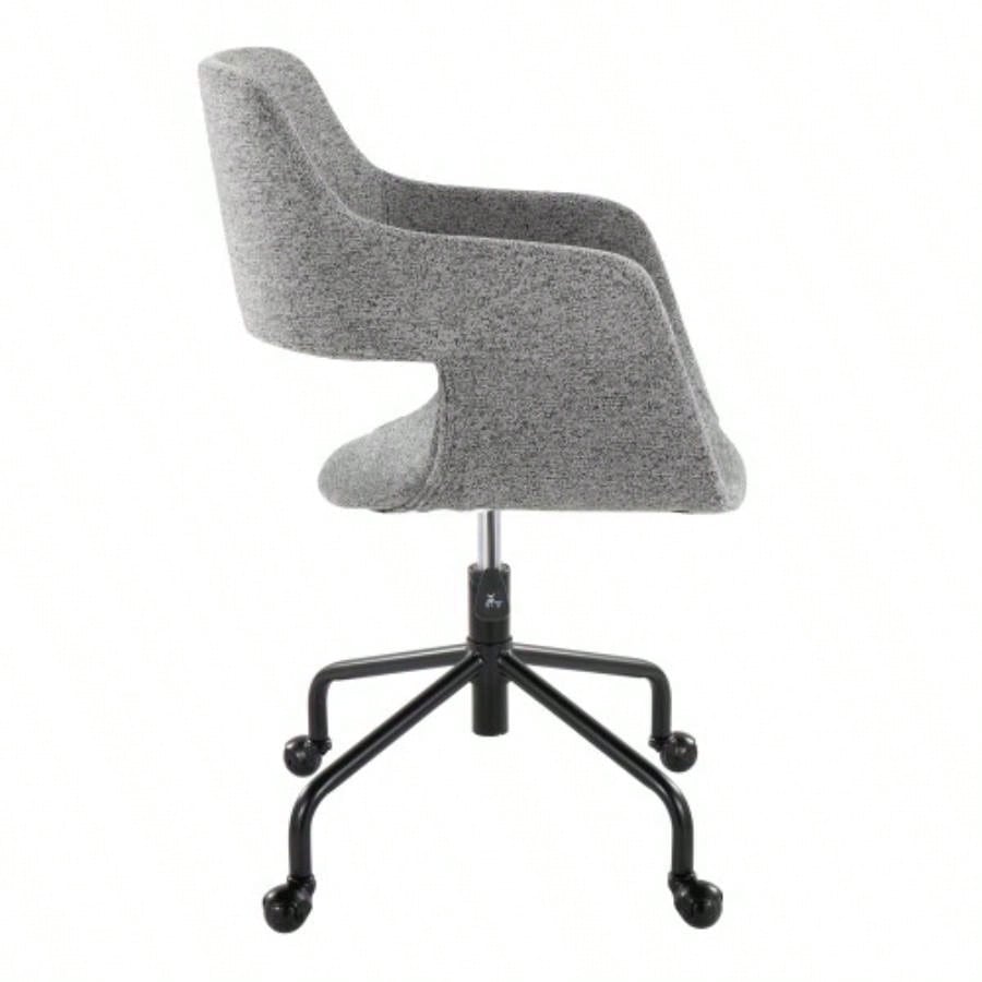 Margarite Contemporary Adjustable Office Chair in Black Metal and Fabric by LumiSource