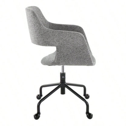 Margarite Contemporary Adjustable Office Chair in Black Metal and Fabric by LumiSource