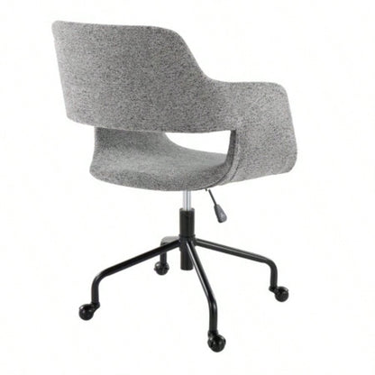 Margarite Contemporary Adjustable Office Chair in Black Metal and Fabric by LumiSource