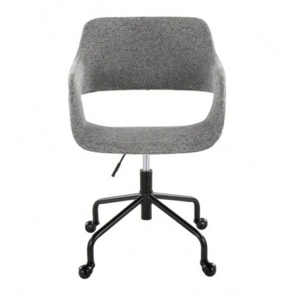 Margarite Contemporary Adjustable Office Chair in Black Metal and Fabric by LumiSource
