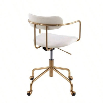 Demi Contemporary Office Chair in Gold Metal and Velvet by LumiSource