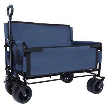 3 - in - 1 Convertible Folding Wagon Cart with Storage - 500lbs Heavy - Duty Utility Wagon, 180L Capacity All - Terrain Wheels Camping, Beach, Sports, Garden, purple