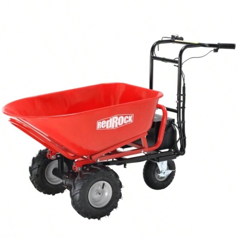 RedRock Wheelbarrow Utility Cart Powered Cart 48V28Ah 500W Capacity 500lbs 230kg Material Debris Hauler 1000lbs Towing